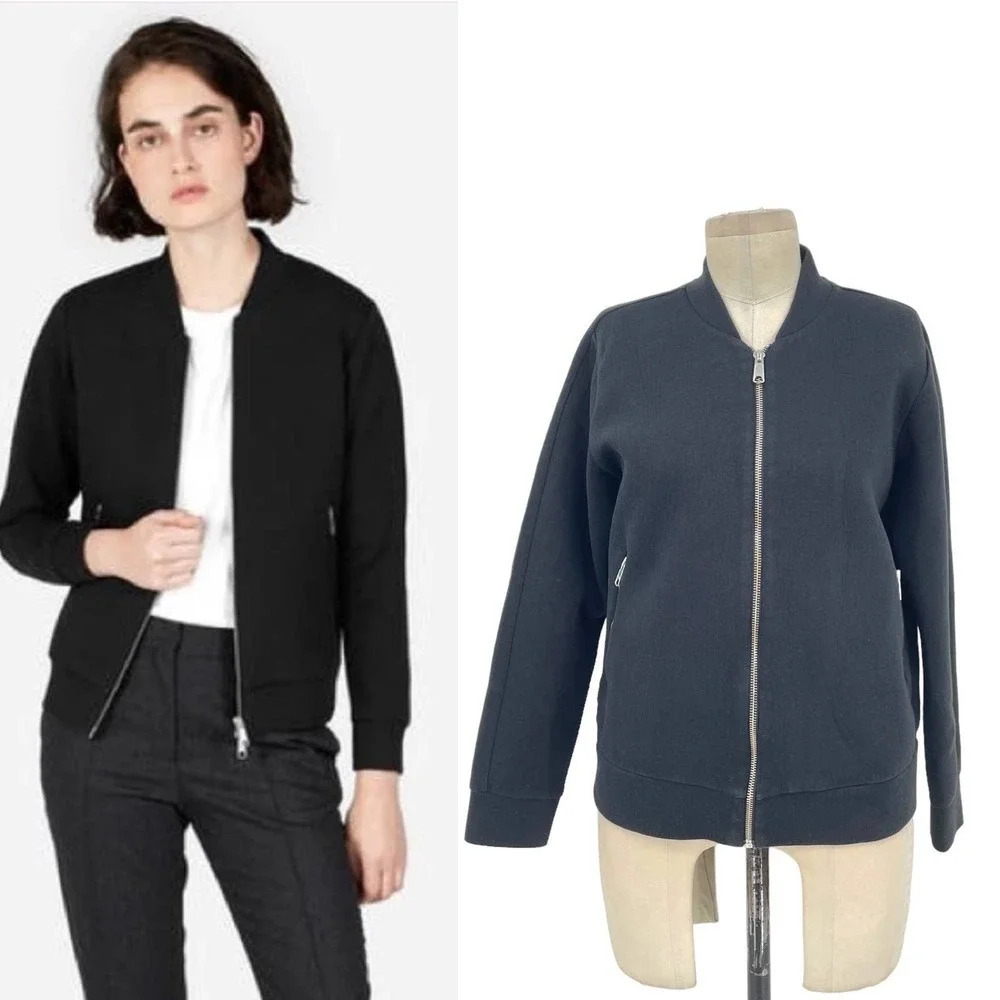 Everlane Utility Scuba Track Zip Bomber‎ Jacket in Black Size Small